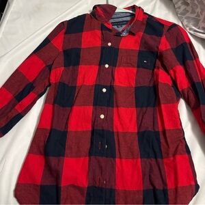 Tommy Hilfiger Red and Black Checkered Shirt